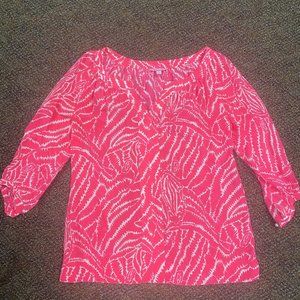 Lily Pulitzer Pink & Coral Silk Top size M